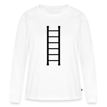 Échelle en bois - T-shirt manches longues Premium bio Femme - blanc - Devant - Julia (174cm)