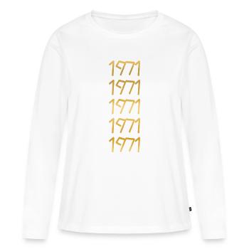 Freizeit 1971 - Frauen Premium Bio Langarmshirt - Weiß - Vorne - Julia (174cm)