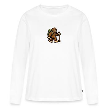 Jungle Trail Monkey Wanderer - Women's Premium Organic Long Sleeve Shirt - white - Front - Julia (174cm)