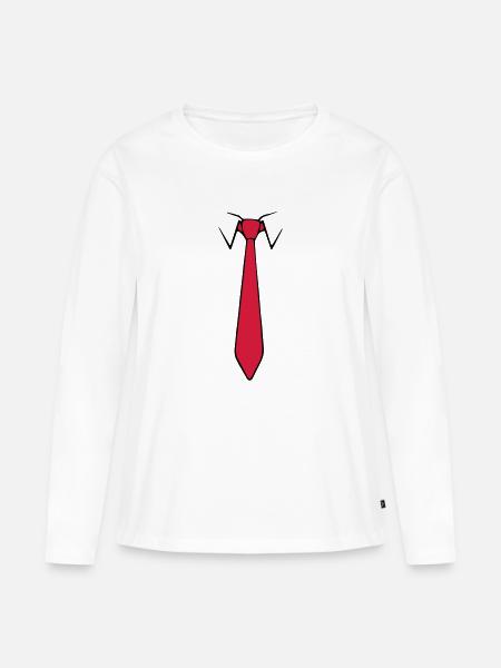 Krawatte - Frauen Premium Bio Langarmshirt - Weiß