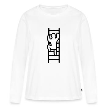 Échelle à la réussite - Line - T-shirt manches longues Premium bio Femme - blanc - Devant - Julia (174cm)