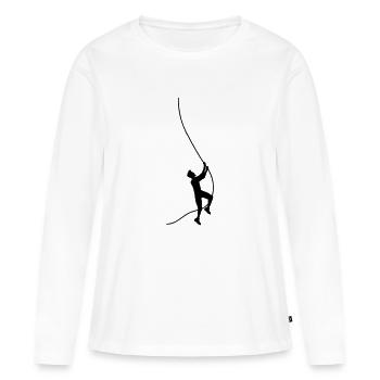 silhouette corde escalade oscillation liane sport out - T-shirt manches longues Premium bio Femme - blanc - Devant - Julia (174cm)
