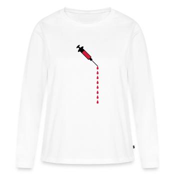 Syringe blood drops weight loss medicine - Women's Premium Organic Long Sleeve Shirt - white - Front - Julia (174cm)
