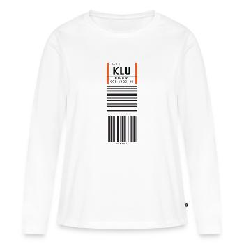 Flughafen Klagenfurt - KLU - Frauen Premium Bio Langarmshirt - Weiß - Vorne - Julia (174cm)