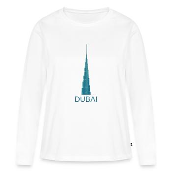 Dubaï - T-shirt manches longues Premium bio Femme - blanc - Devant - Julia (174cm)