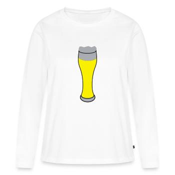 La bière de blé bière en verre de bière - T-shirt manches longues Premium bio Femme - blanc - Devant - Julia (174cm)