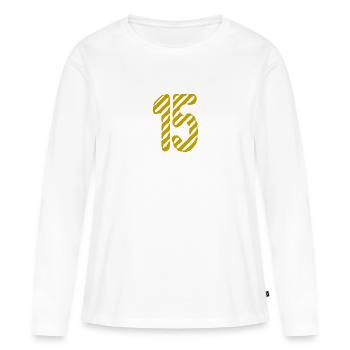 JAHRESTAG. ALLES GUTE ZUM GEBURTSTAG. ALLES GUTE ZUM GEBURTSTAG. - Frauen Premium Bio Langarmshirt - Weiß - Vorne - Julia (174cm)