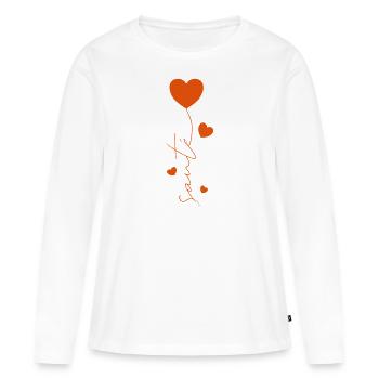 coeur sante - T-shirt manches longues Premium bio Femme - blanc - Devant - Julia (174cm)