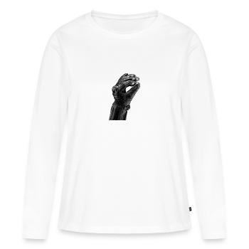 Robotarm - Frauen Premium Bio Langarmshirt - Weiß - Vorne - Julia (174cm)