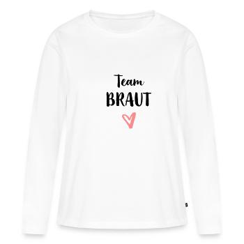 Team bride heart bachelor party - Women's Premium Organic Long Sleeve Shirt - white - Front - Julia (174cm)