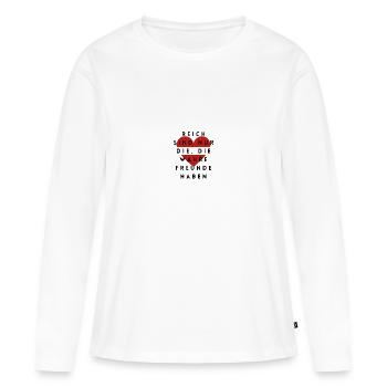 Friends - Frauen Premium Bio Langarmshirt - Weiß - Vorne - Julia (174cm)