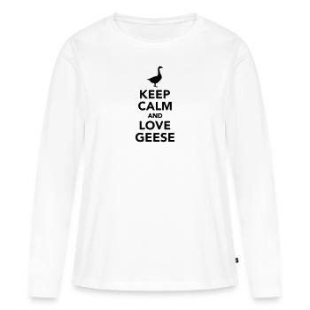 Gans - Frauen Premium Bio Langarmshirt - Weiß - Vorne - Julia (174cm)