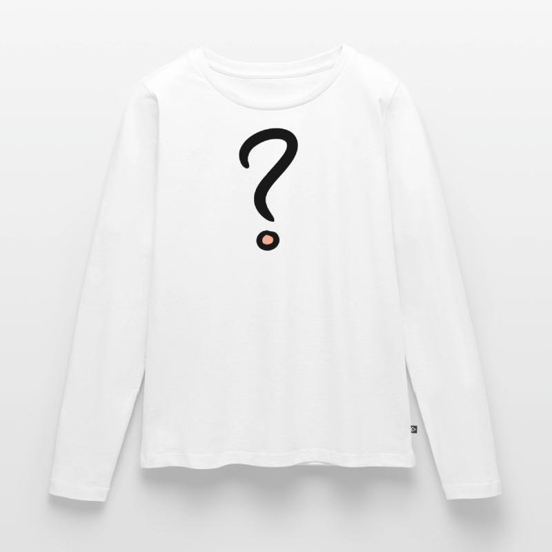 Question Mark Symbol, Punctuation Vector Drawing Women's Premium Organic Long Sleeve Shirt