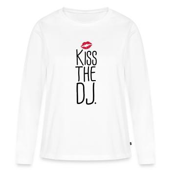 dj - T-shirt manches longues Premium bio Femme - blanc - Devant - Julia (174cm)