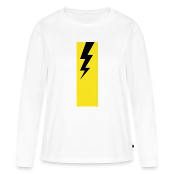 Foudre – Orage, tempête et électricité - T-shirt manches longues Premium bio Femme - blanc - Devant - Julia (174cm)