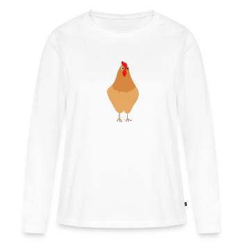 Cute Scary Chicken - Gift Idea - Women's Premium Organic Long Sleeve Shirt - white - Front - Julia (174cm)