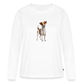JOLI CHIEN - T-shirt manches longues Premium bio Femme - blanc - Devant - Julia (174cm)