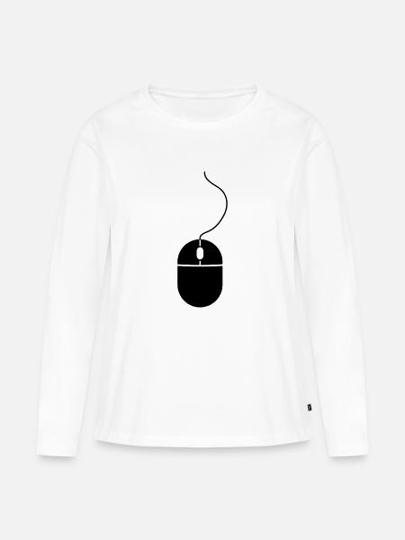 Computer Mouse - Frauen Premium Bio Langarmshirt - Weiß