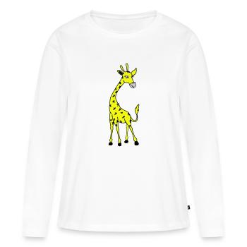 Girafe 02 - T-shirt manches longues Premium bio Femme - blanc - Devant - Julia (174cm)