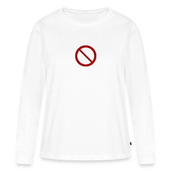 Interdit T-Shirt Cadeau Humour - T-shirt manches longues Premium bio Femme - blanc - Devant - Julia (174cm)