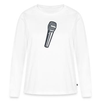 Microphone - Women's Premium Organic Long Sleeve Shirt - white - Front - Julia (174cm)