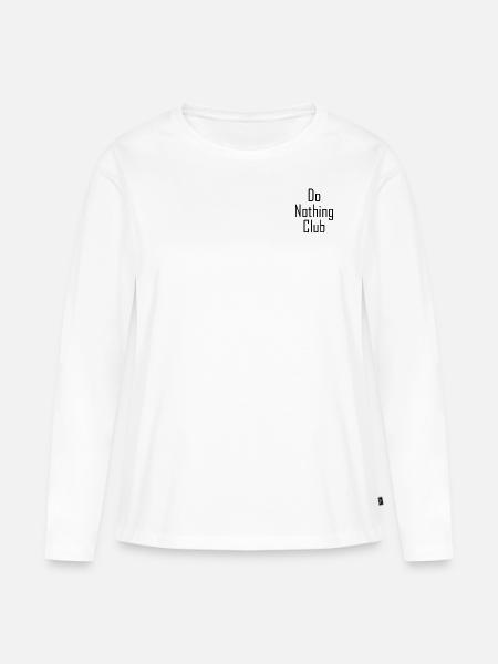do nothing club - Frauen Premium Bio Langarmshirt - Weiß