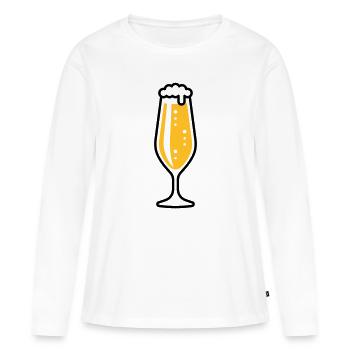 Pilsner Glass Slim (Bière / Pils / Bière Tulipe / 2C) - T-shirt manches longues Premium bio Femme - blanc - Devant - Julia (174cm)
