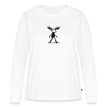 Silhouette de mousses dans la forêt - T-shirt manches longues Premium bio Femme - blanc - Devant - Julia (174cm)