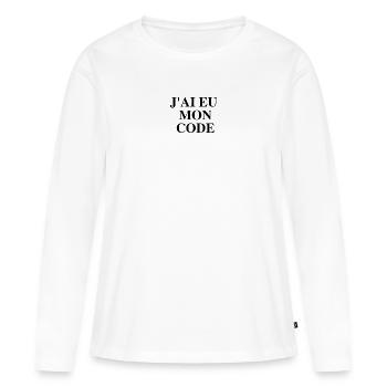 J'ai eu mon code - T-shirt manches longues Premium bio Femme - blanc - Devant - Julia (174cm)