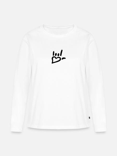 metal_heart_hand - Frauen Premium Bio Langarmshirt - Weiß