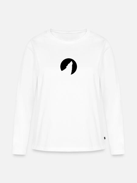 heulender Wolf - Frauen Premium Bio Langarmshirt - Weiß