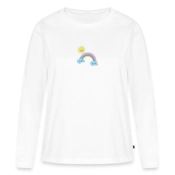 Sunny Rainbow Cloudscape Cute - Women's Premium Organic Long Sleeve Shirt - white - Front - Julia (174cm)