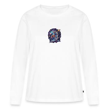 Weltraum-Tiger auf Planet - Frauen Premium Bio Langarmshirt - Weiß - Vorne - Julia (174cm)
