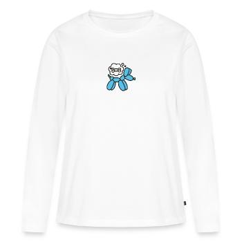 Ballon Animaux Ballon Artiste Ballon Chien avec Os - T-shirt manches longues Premium bio Femme - blanc - Devant - Julia (174cm)