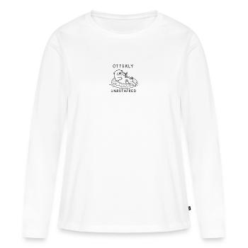 Loutre détendue - Otterly Insouciée - T-shirt manches longues Premium bio Femme - blanc - Devant - Julia (174cm)