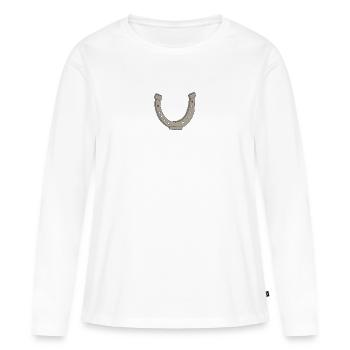 fer à cheval - T-shirt manches longues Premium bio Femme - blanc - Devant - Julia (174cm)