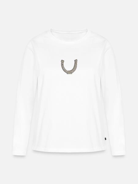 hufeisen - Frauen Premium Bio Langarmshirt - Weiß