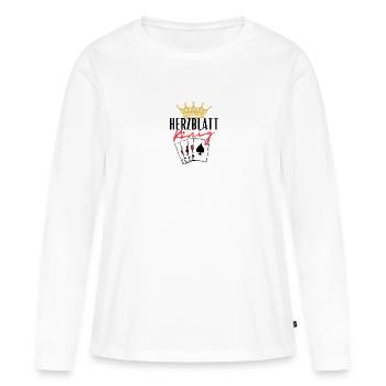 Roi chéri - T-shirt manches longues Premium bio Femme - blanc - Devant - Julia (174cm)