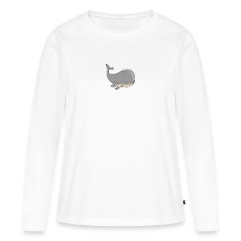 Wal - Frauen Premium Bio Langarmshirt - Weiß - Vorne - Julia (174cm)