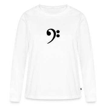 basscle f Bassschlüssel - Ibanez E-Bass - Frauen Premium Bio Langarmshirt - Weiß - Vorne - Julia (174cm)
