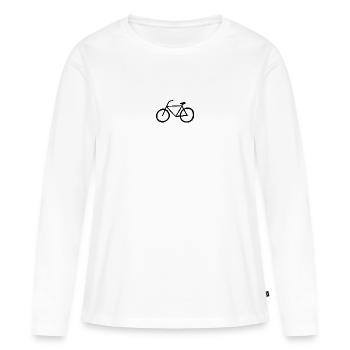 Bicyclette - T-shirt manches longues Premium bio Femme - blanc - Devant - Julia (174cm)