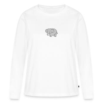 Éléphants éléphants - T-shirt manches longues Premium bio Femme - blanc - Devant - Julia (174cm)