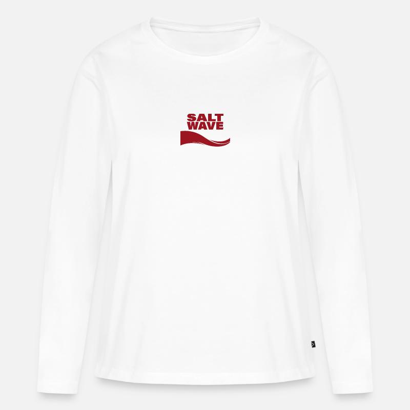 SALT WAVE - Frauen Premium Bio Langarmshirt - Weiß
