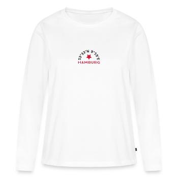 Hambourg - T-shirt manches longues Premium bio Femme - blanc - Devant - Julia (174cm)