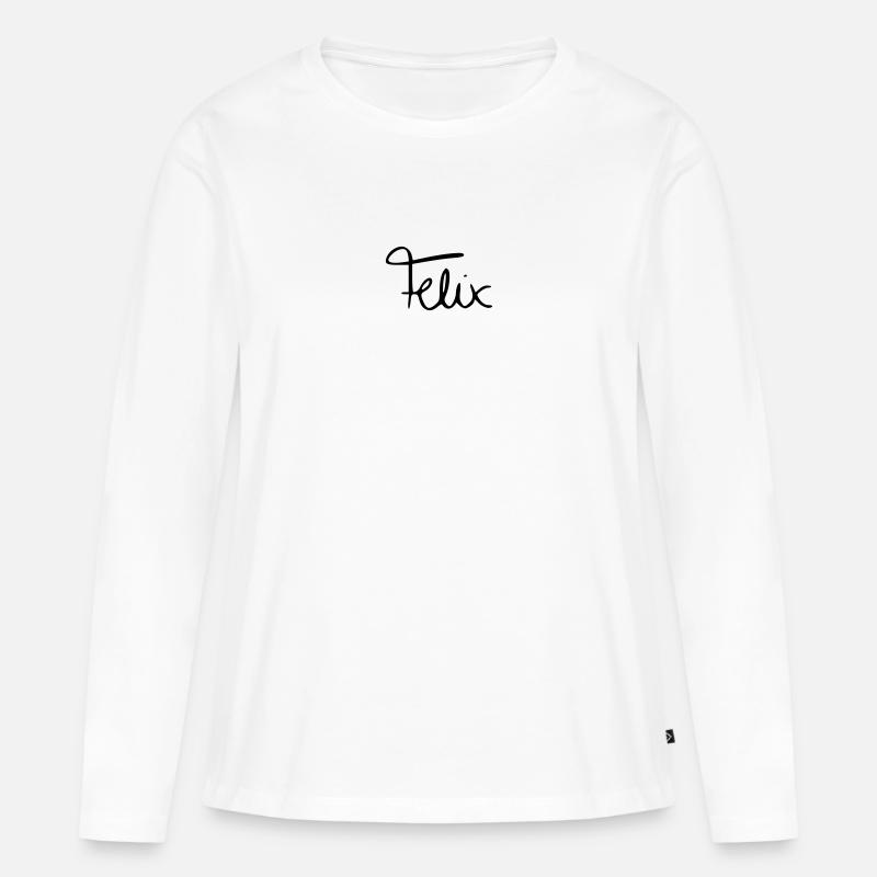 Felix - Frauen Premium Bio Langarmshirt - Weiß