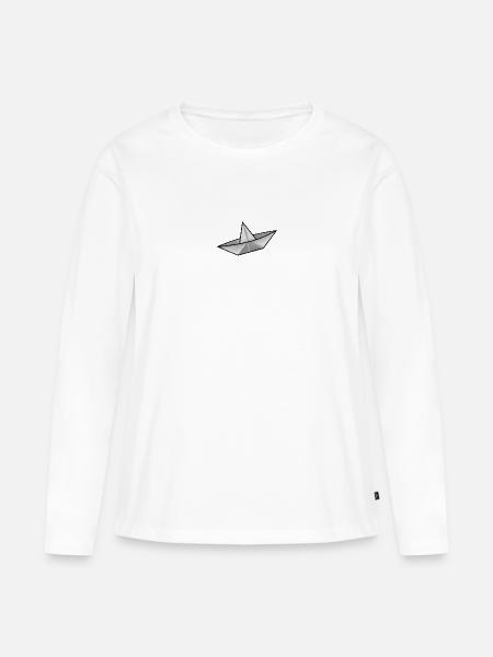 Schiff - Frauen Premium Bio Langarmshirt - Weiß