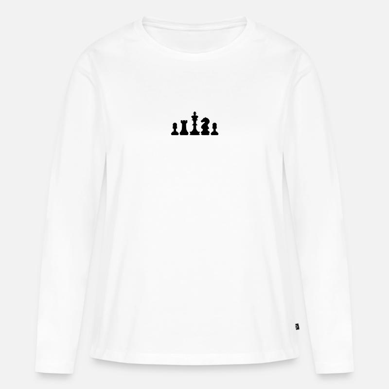 Schach - Frauen Premium Bio Langarmshirt - Weiß
