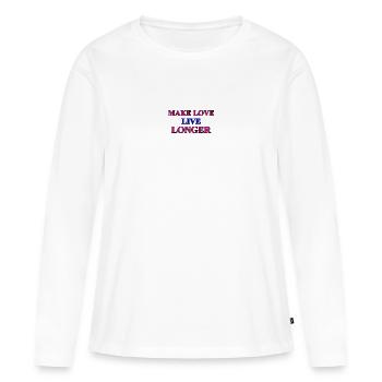 Faire l’amour - T-shirt manches longues Premium bio Femme - blanc - Devant - Julia (174cm)