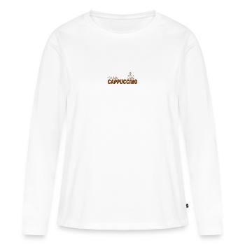 Ich liebe CAPPUCCINO - Frauen Premium Bio Langarmshirt - Weiß - Vorne - Julia (174cm)