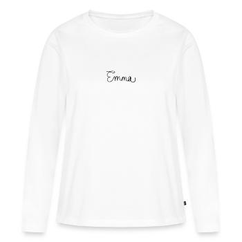 Emma - T-shirt manches longues Premium bio Femme - blanc - Devant - Julia (174cm)